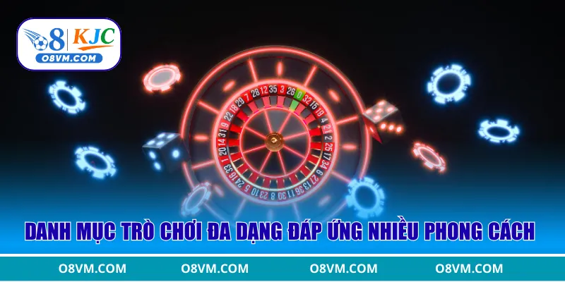 Danh mục trò chơi đa dạng đáp ứng nhiều phong cách